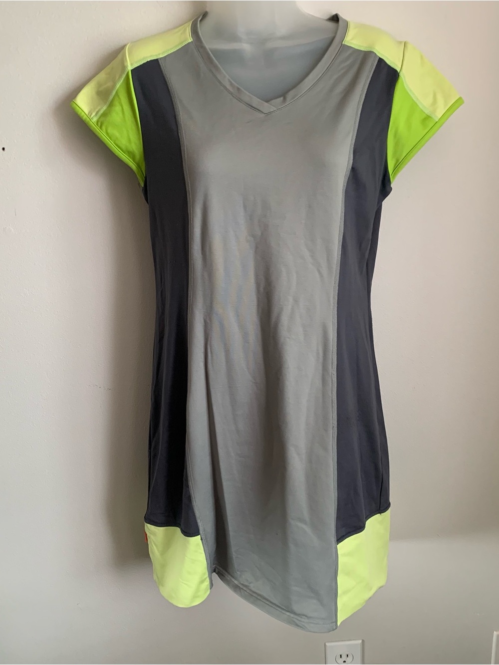 Title Nine Gray Tunic with Neon Yellow/Green Accents